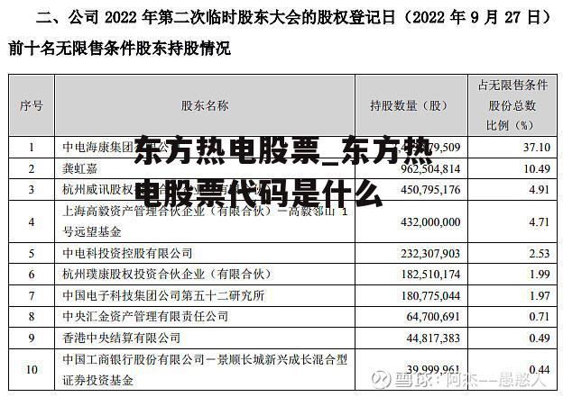 东方热电股票_东方热电股票代码是什么