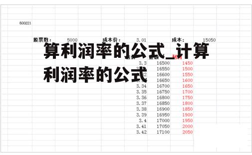 算利润率的公式_计算利润率的公式