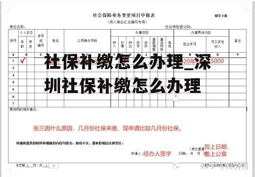 社保补缴怎么办理_深圳社保补缴怎么办理