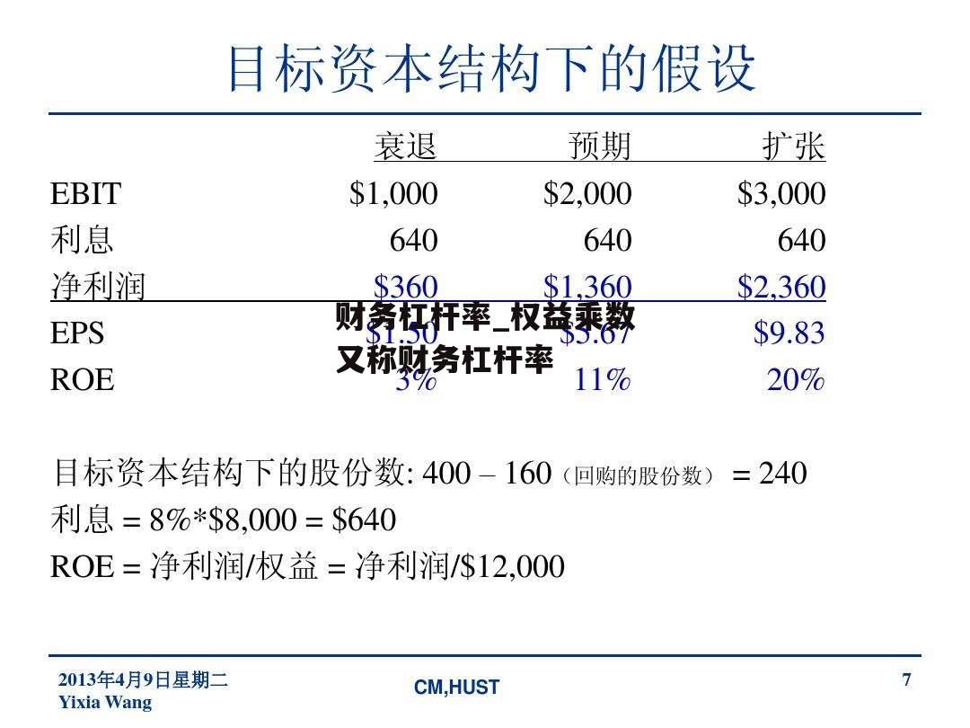 财务杠杆率_权益乘数又称财务杠杆率