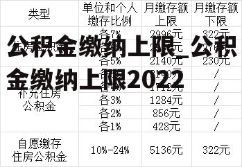 公积金缴纳上限_公积金缴纳上限2022