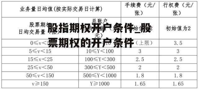 股指期权开户条件_股票期权的开户条件