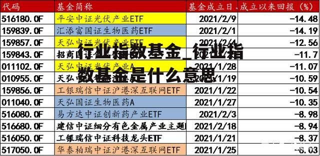 行业指数基金_行业指数基金是什么意思