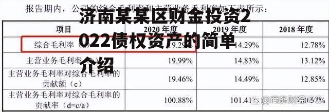 济南某某区财金投资2022债权资产的简单介绍