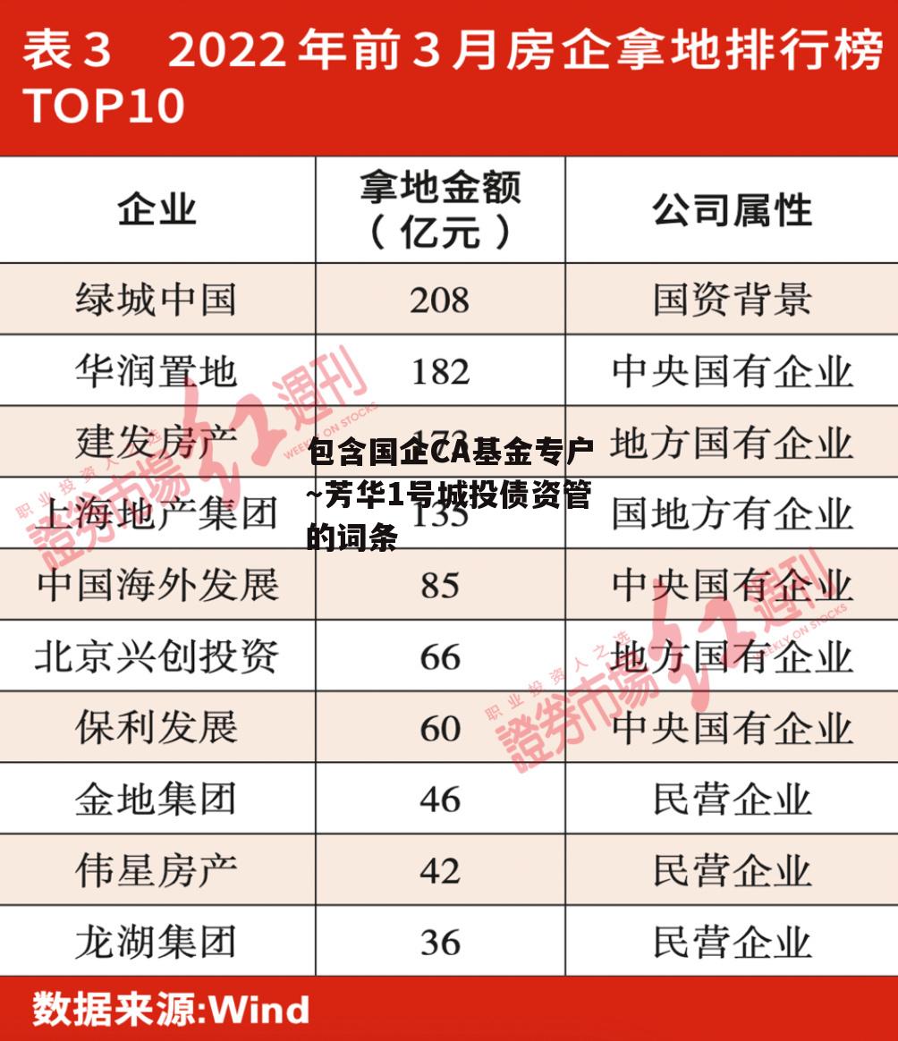 包含国企CA基金专户～芳华1号城投债资管的词条