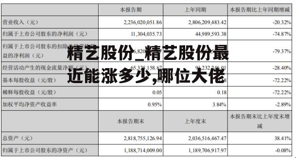 精艺股份_精艺股份最近能涨多少,哪位大佬