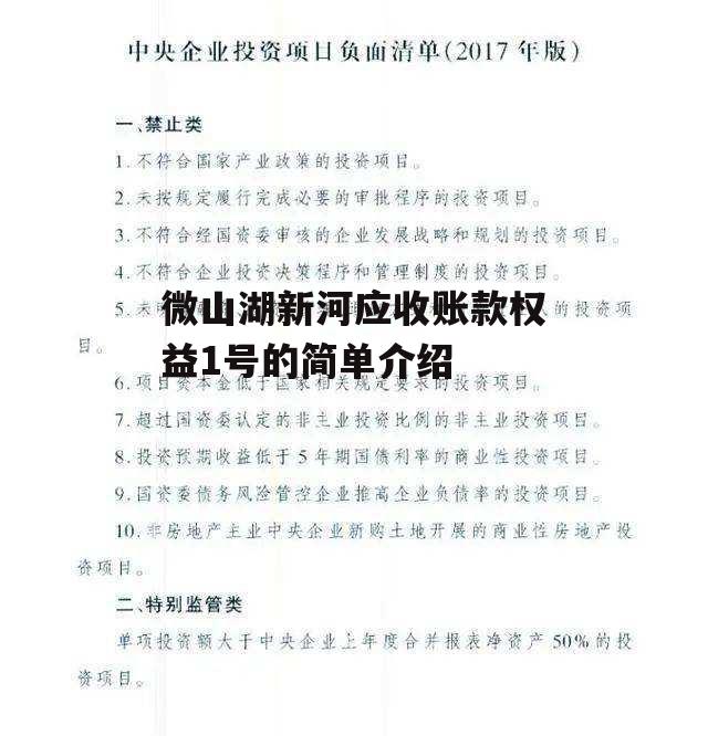 微山湖新河应收账款权益1号的简单介绍