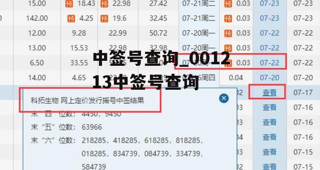中签号查询_001213中签号查询