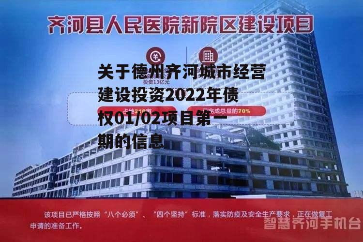 关于德州齐河城市经营建设投资2022年债权01/02项目第一期的信息