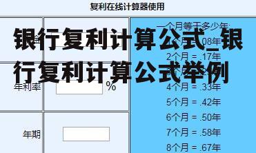 银行复利计算公式_银行复利计算公式举例