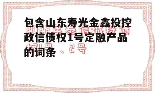 包含山东寿光金鑫投控政信债权1号定融产品的词条