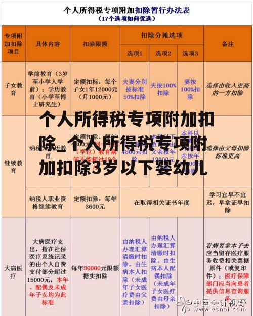 个人所得税专项附加扣除_个人所得税专项附加扣除3岁以下婴幼儿