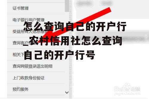 怎么查询自己的开户行_农村信用社怎么查询自己的开户行号