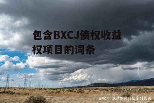 包含BXCJ债权收益权项目的词条