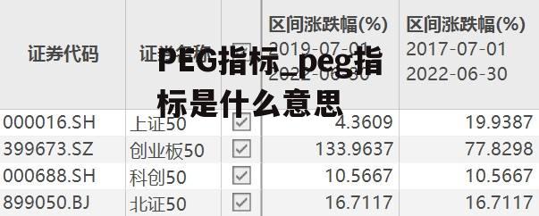 PEG指标_peg指标是什么意思