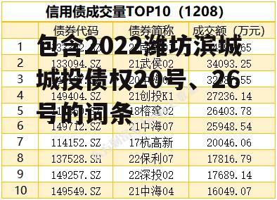 包含2022潍坊滨城城投债权20号、26号的词条