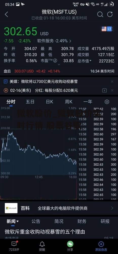 微软股价_微软股价实时行情 股票谷歌