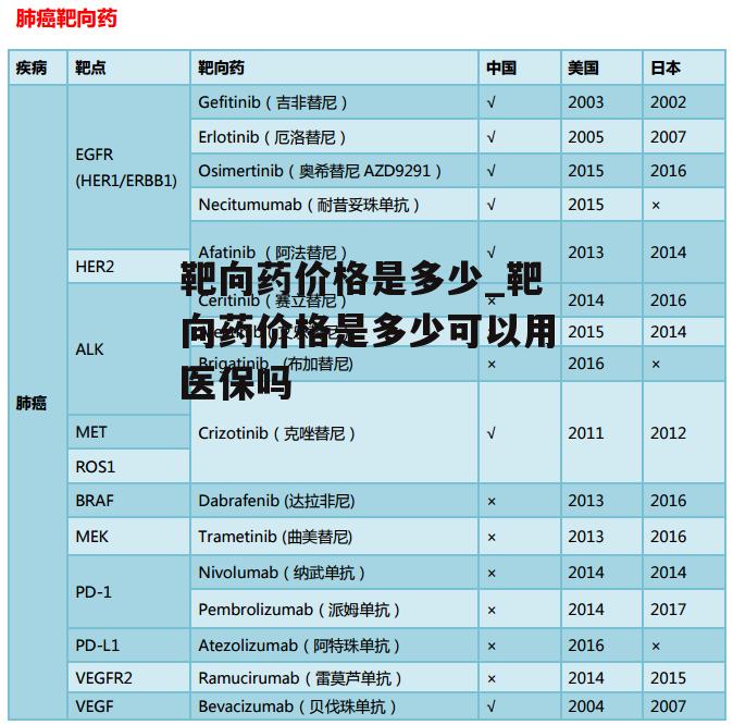 靶向药价格是多少_靶向药价格是多少可以用医保吗