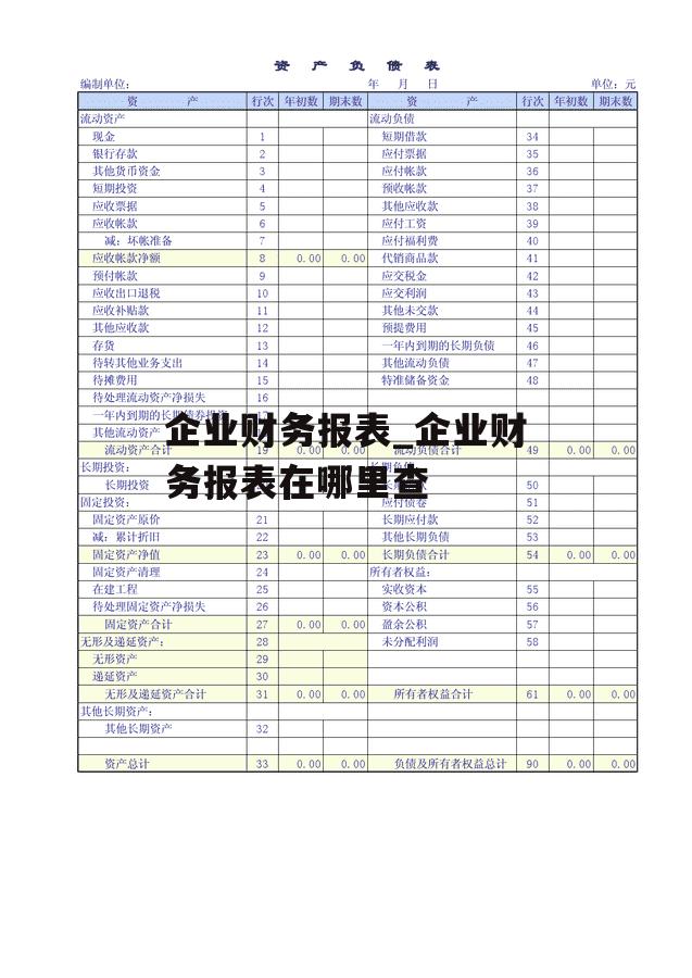 企业财务报表_企业财务报表在哪里查