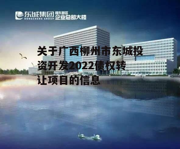 关于广西柳州市东城投资开发2022债权转让项目的信息