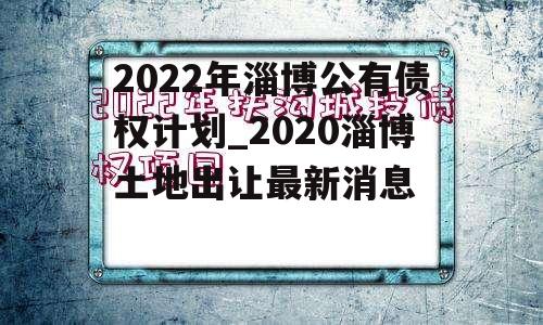 2022年淄博公有债权计划_2020淄博土地出让最新消息