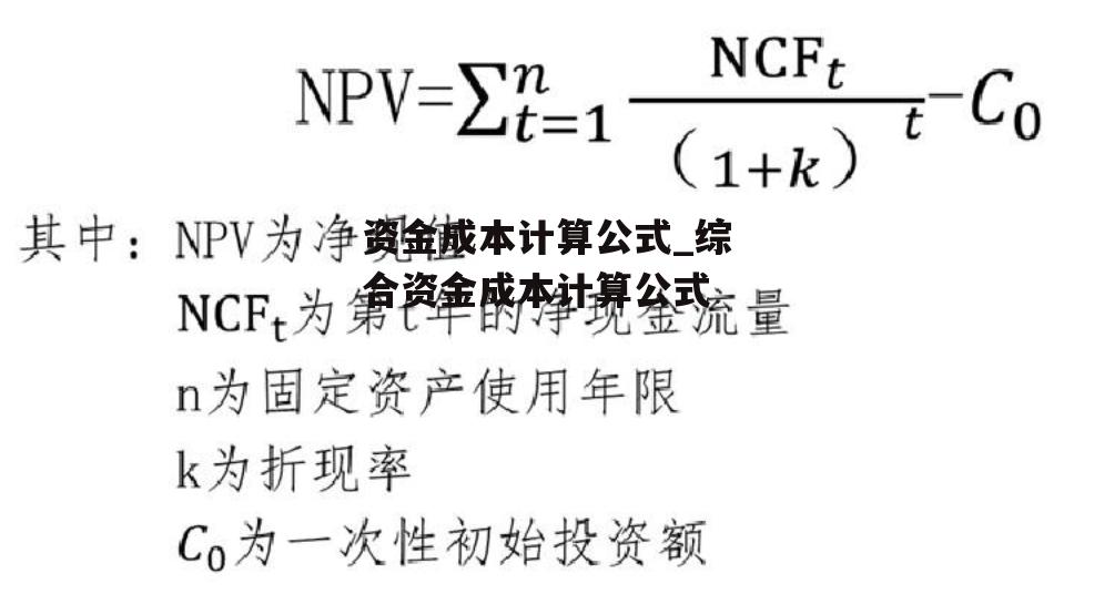 资金成本计算公式_综合资金成本计算公式