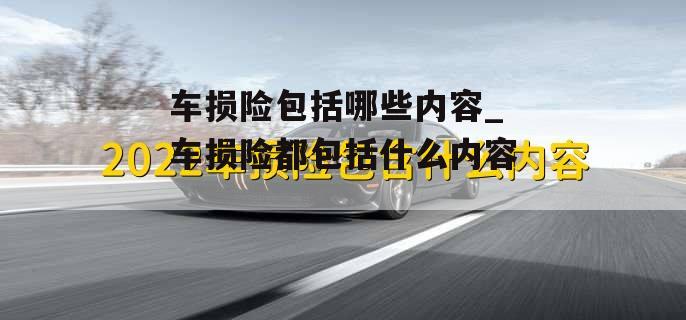 车损险包括哪些内容_车损险都包括什么内容