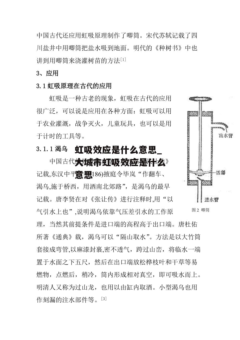 虹吸效应是什么意思_大城市虹吸效应是什么意思