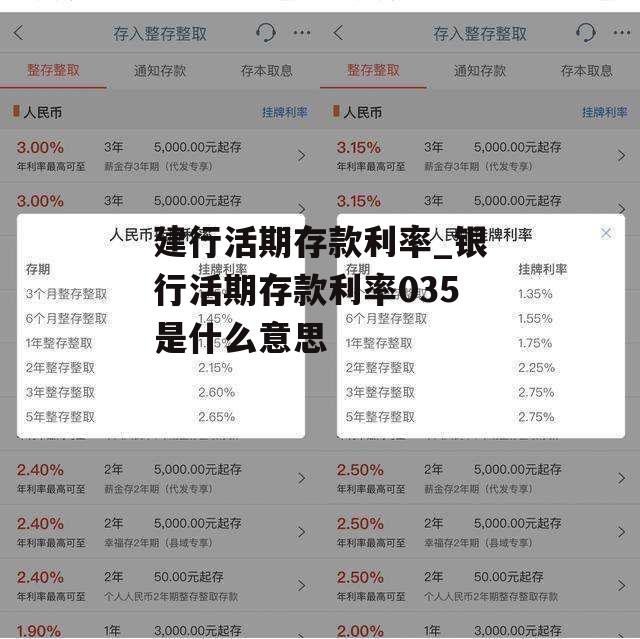 建行活期存款利率_银行活期存款利率035是什么意思