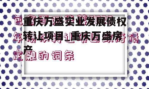 重庆万盛实业发展债权转让项目_重庆万盛房产