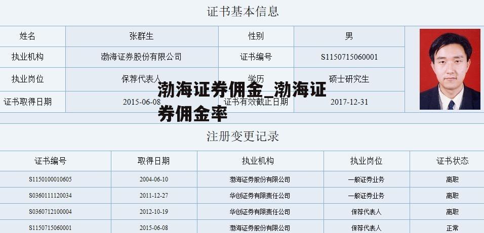 渤海证券佣金_渤海证券佣金率