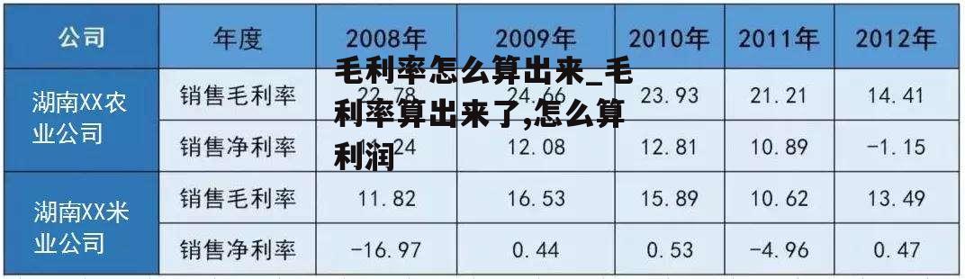 毛利率怎么算出来_毛利率算出来了,怎么算利润