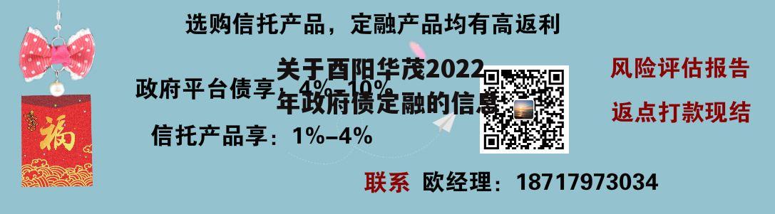 关于酉阳华茂2022年政府债定融的信息