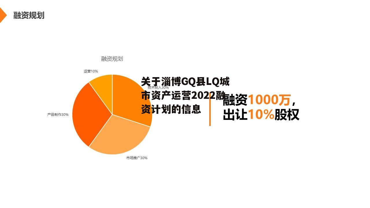 关于淄博GQ县LQ城市资产运营2022融资计划的信息