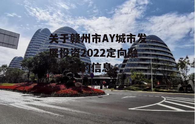 关于赣州市AY城市发展投资2022定向融资产品的信息