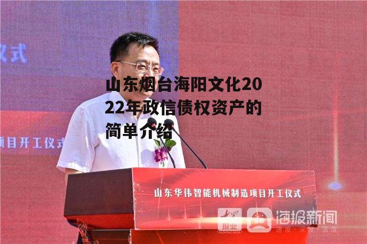 山东烟台海阳文化2022年政信债权资产的简单介绍