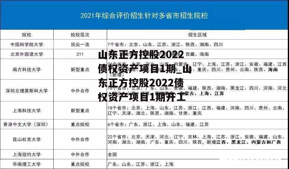 山东正方控股2022债权资产项目1期_山东正方控股2022债权资产项目1期开工