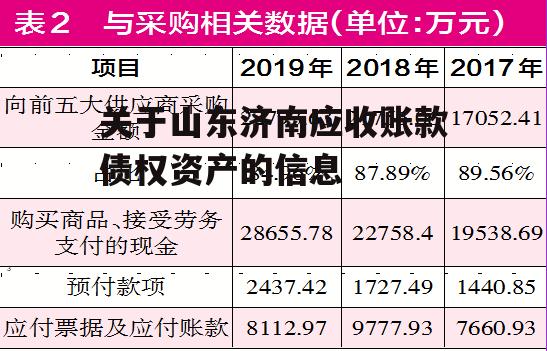 关于山东济南应收账款债权资产的信息