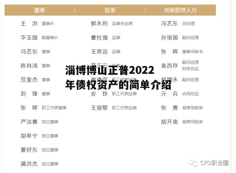 淄博博山正普2022年债权资产的简单介绍