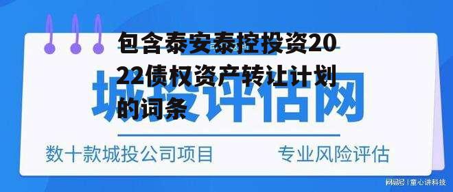 包含泰安泰控投资2022债权资产转让计划的词条