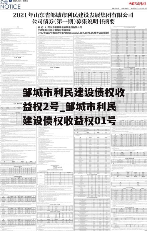 邹城市利民建设债权收益权2号_邹城市利民建设债权收益权01号