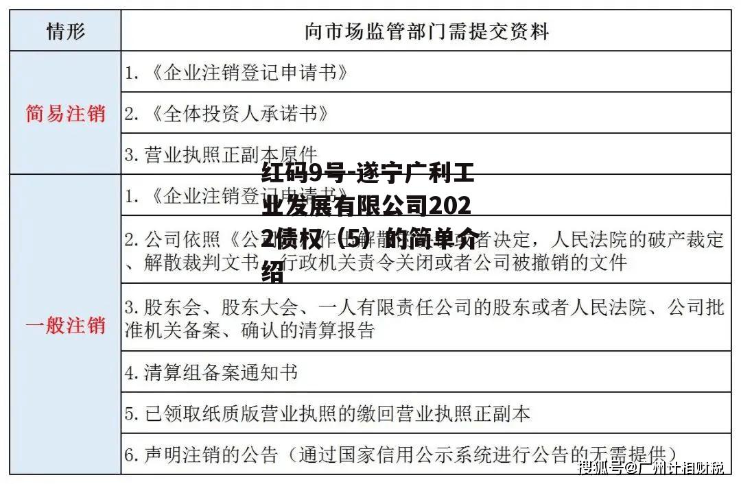 红码9号-遂宁广利工业发展有限公司2022债权（5）的简单介绍