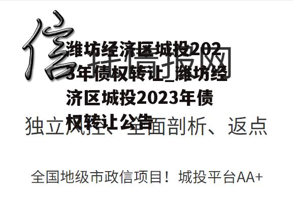 潍坊经济区城投2023年债权转让_潍坊经济区城投2023年债权转让公告