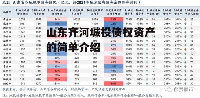 山东齐河城投债权资产的简单介绍