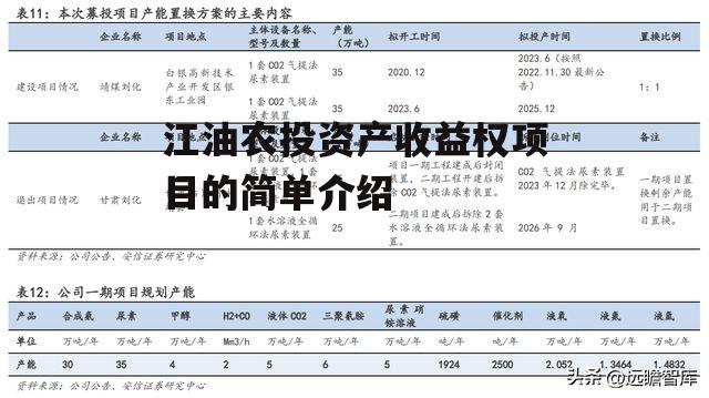 江油农投资产收益权项目的简单介绍