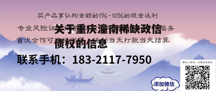 关于重庆潼南稀缺政信债权的信息