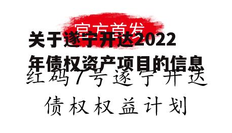 关于遂宁开达2022年债权资产项目的信息