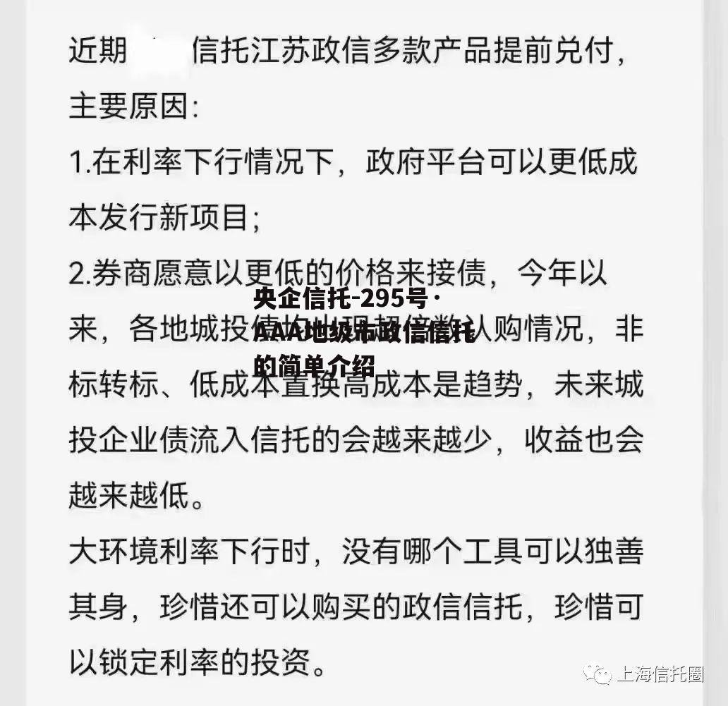 央企信托-295号·AAA地级市政信信托的简单介绍