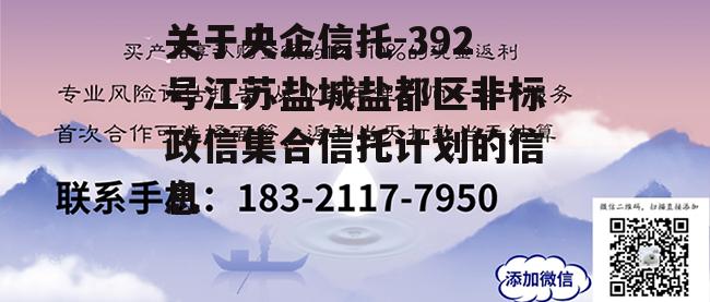 关于央企信托-392号江苏盐城盐都区非标政信集合信托计划的信息