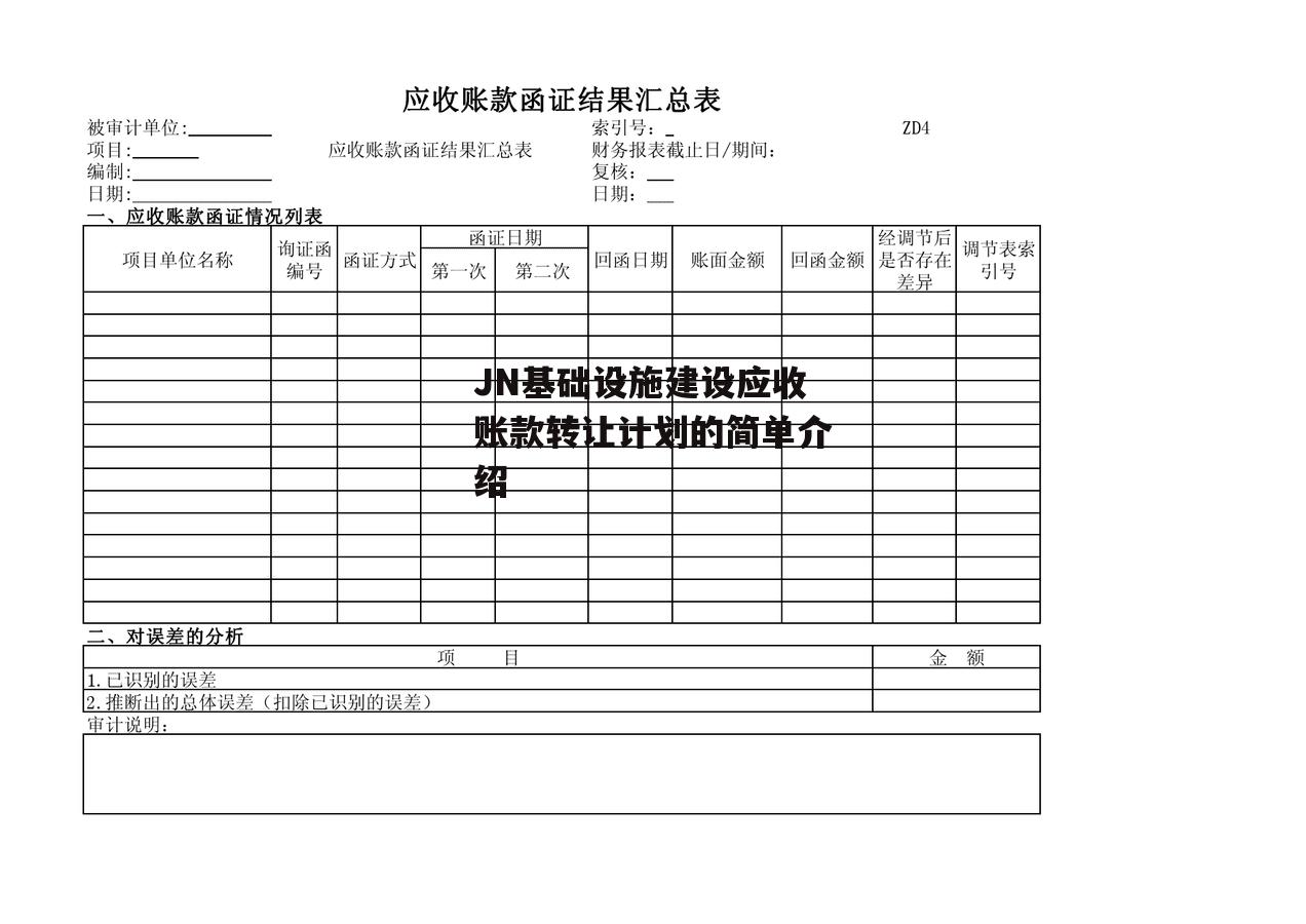 JN基础设施建设应收账款转让计划的简单介绍